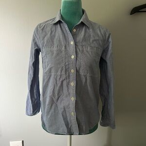 LOFT Blue Button Down Shirt with Long Sleeves
